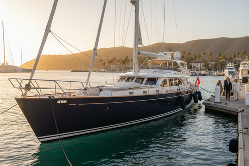 Hinckley yacht at Catalina Island marina