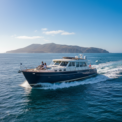 Hinckley yacht cruising to Catalina Island